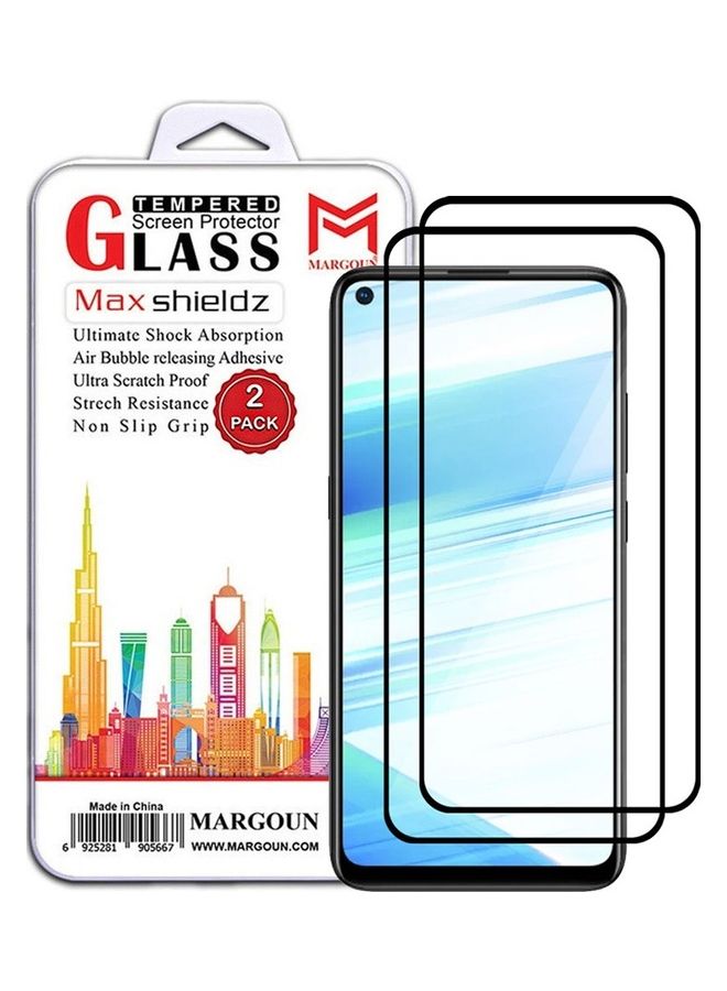 MARGOUN 2 Pack For Vivo Z5x Screen Protector Tempered Glass Full Glue Back Black Side - Image 1
