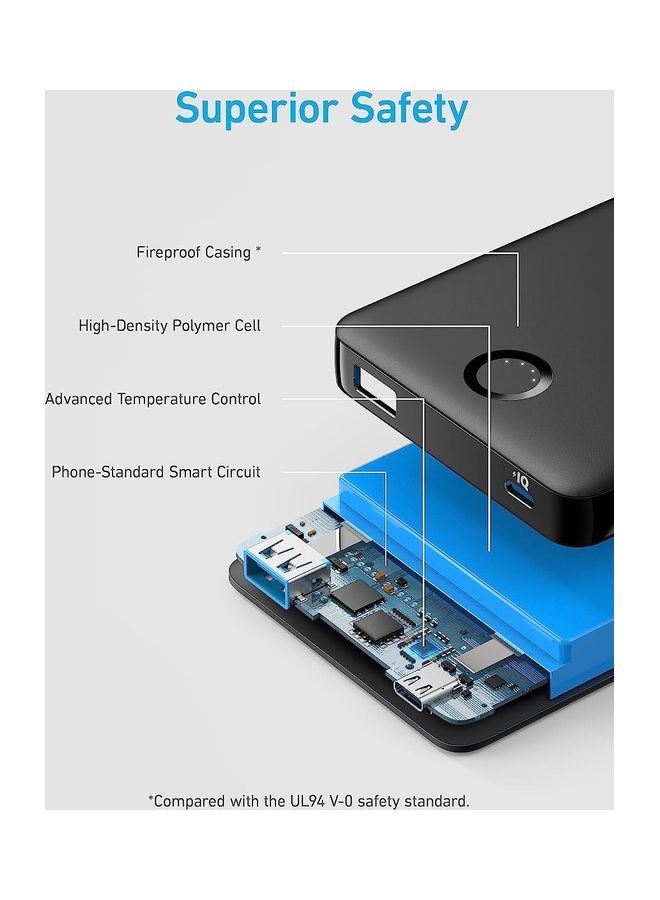 Anker 10000 mAh 323 USB-C Power Bank, 10,000mAh Portable Charger (PowerCore PIQ), High-Capacity Battery Pack for iPhone 16/15/14 Series, Samsung, Huawei, Xiaomi, Redmi, Vivo, Oppo, iPad, Apple Watch and More Black  - Image 4