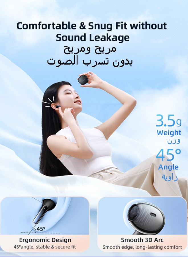 JOYROOM - JR-PB1 True Wireless Bluetooth Earphones 4 Mic Semi In-Ear TWS Earbuds ENC Call Noise Reduction  Bluetooth 5.3 Black - Image 1