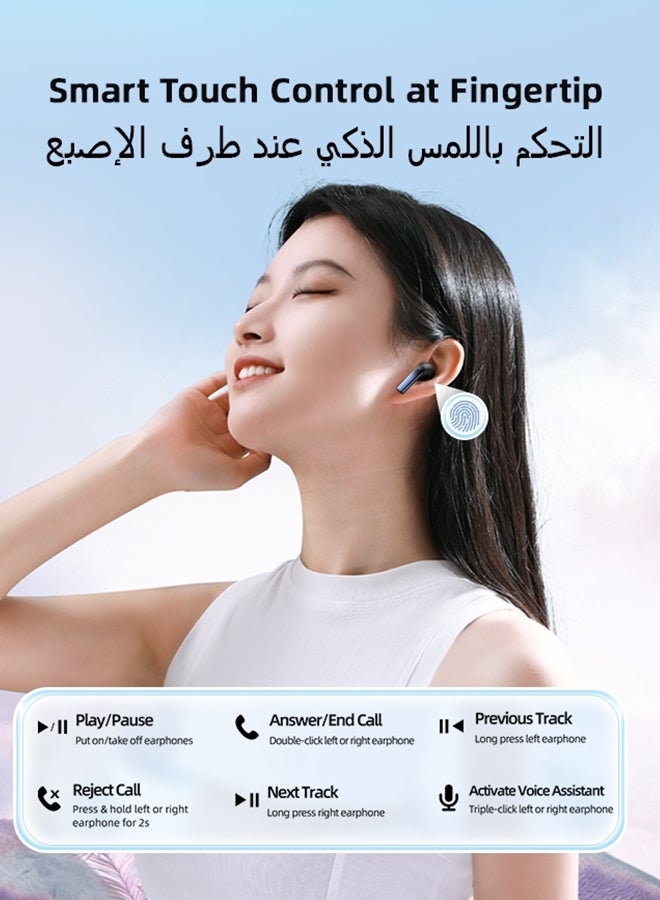 JOYROOM - JR-PB1 True Wireless Bluetooth Earphones 4 Mic Semi In-Ear TWS Earbuds ENC Call Noise Reduction  Bluetooth 5.3 Black - Image 1
