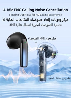 JOYROOM JR-PB1 True Wireless Bluetooth Earphones 4 Mic Semi In-Ear TWS Earbuds ENC Call Noise Reduction  Bluetooth 5.3 Black  - Image 4