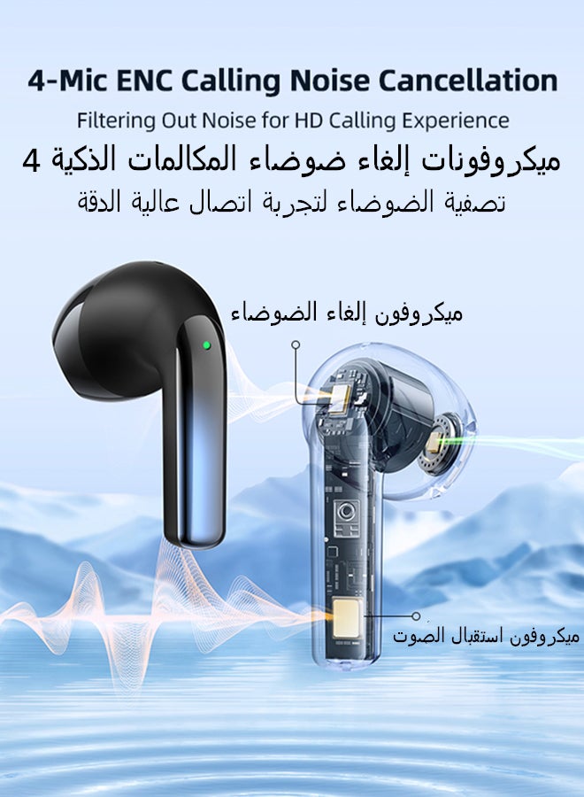 JOYROOM - JR-PB1 True Wireless Bluetooth Earphones 4 Mic Semi In-Ear TWS Earbuds ENC Call Noise Reduction  Bluetooth 5.3 Black - Image 1