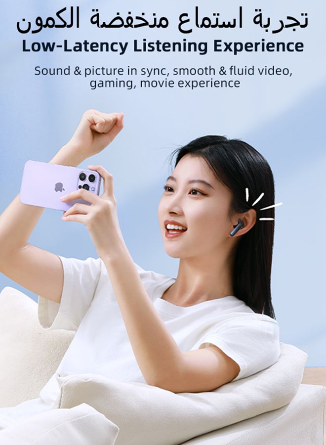 JOYROOM - JR-PB1 True Wireless Bluetooth Earphones 4 Mic Semi In-Ear TWS Earbuds ENC Call Noise Reduction  Bluetooth 5.3 Black - Image 1