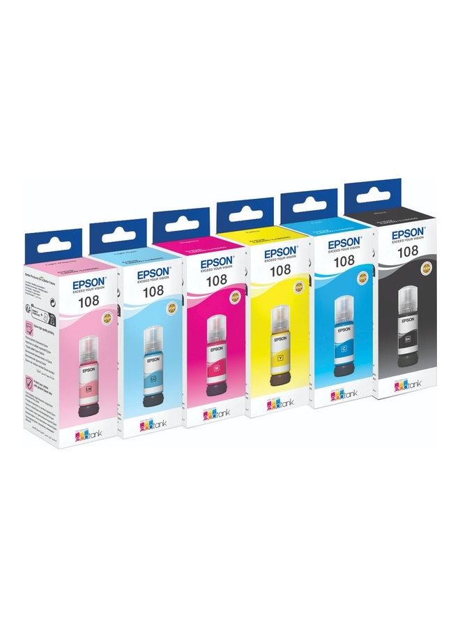 EPSON - 108 Series Original Multipack - 70 ml - L8050, L18050 light cyan,yellow,magenta,cyan,black - Image 1