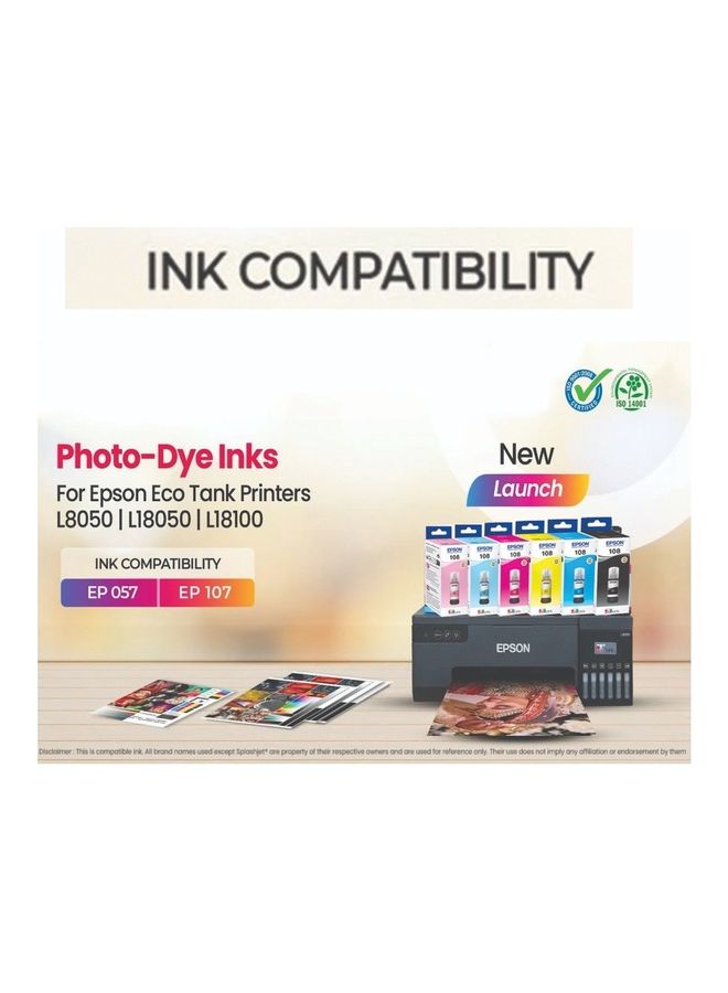 EPSON - 108 Series Original Multipack - 70 ml - L8050, L18050 light cyan,yellow,magenta,cyan,black - Image 1