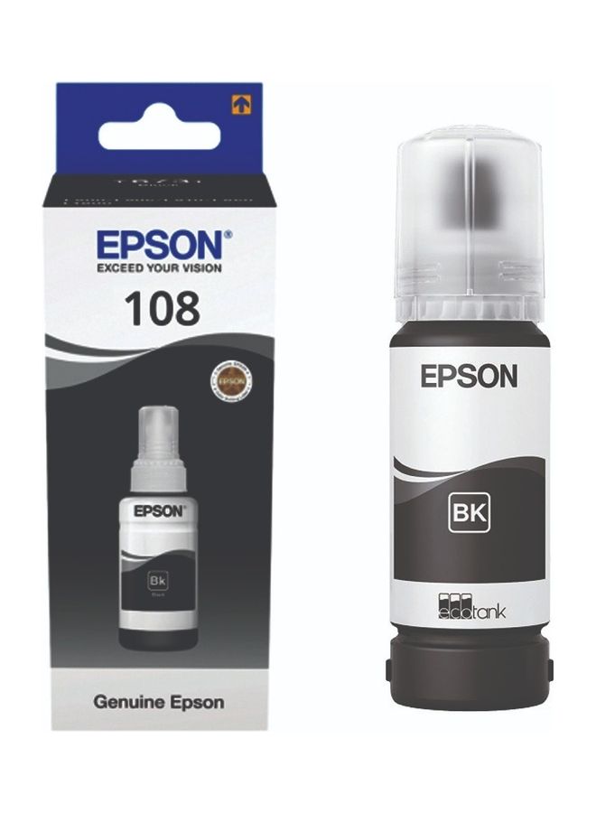 EPSON - 108 EcoTank Black Ink Bottle 70ml Black - Image 1