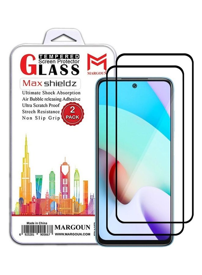 MARGOUN 2 Pack For Xiaomi10 Screen Protector Tempered Glass Full Glue Back Black Side - Image 1