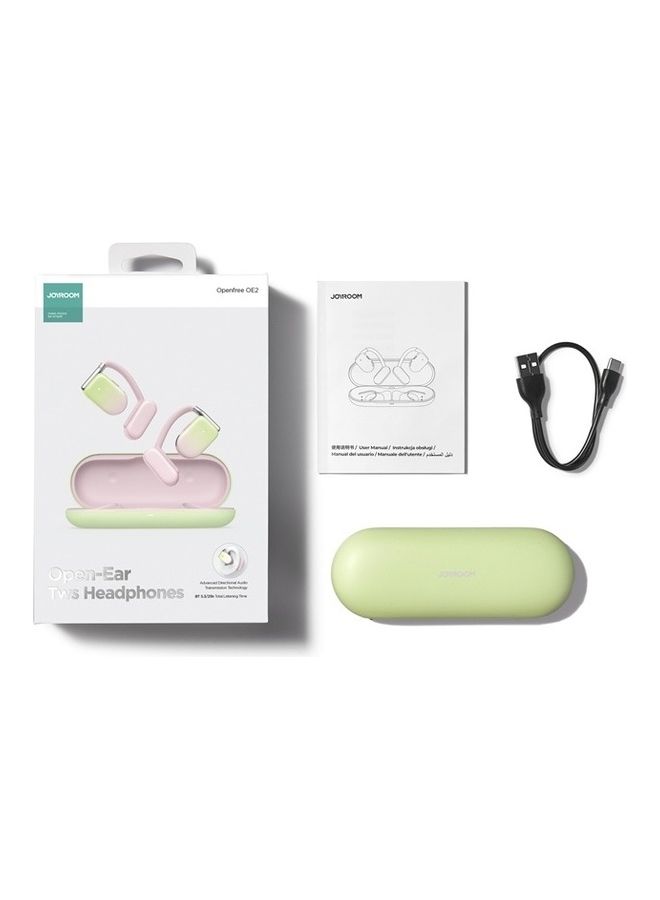 JOYROOM 600mAh JR-OE2 OWS Open Headphones Call Noise Canceling Bluetooth 5.3 Directional Audio Transmission 16.2mm Driver Movement IPX5 Waterproof Open earphones For Men And Women Open Earbuds Pink  - Image 2