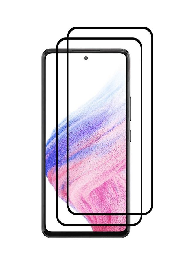MARGOUN 2 Pack For Samsung Galaxy A53 5G Screen Protector Tempered Glass Full Glue Back Black Side - Image 2