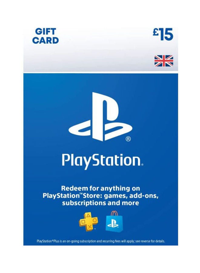 Sony - Playstation Store 15 Uk Psn Card Instant Code Gift Card - Image 1