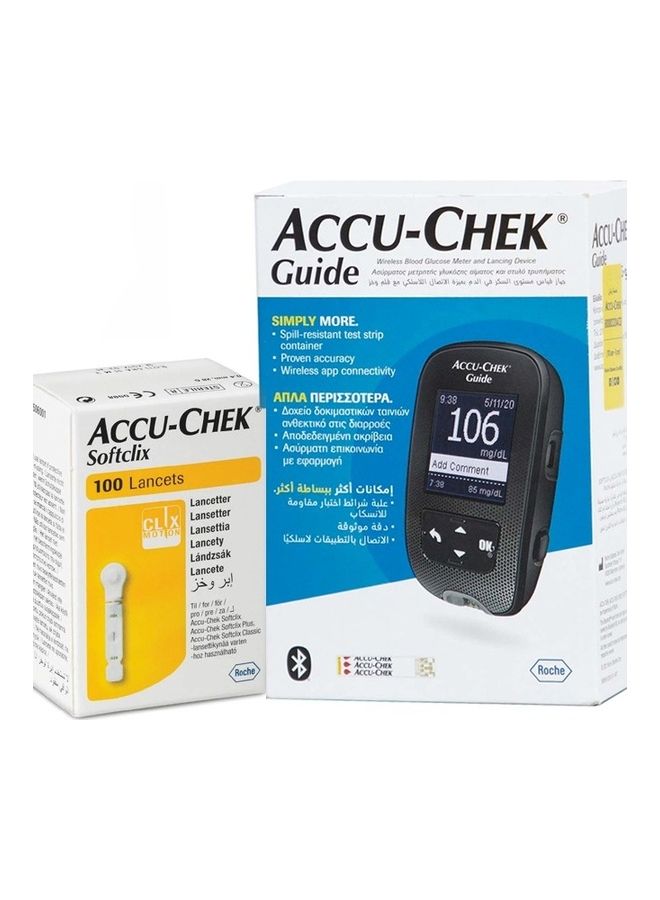 ACCU-CHEK - Guide Wireless Blood Glucose Monitor + Accu-Chek Softclix Lancets 100'S - Image 1