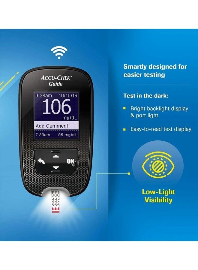 ACCU-CHEK - Guide Wireless Blood Glucose Monitor + Accu-Chek Softclix Lancets 100'S - Image 1