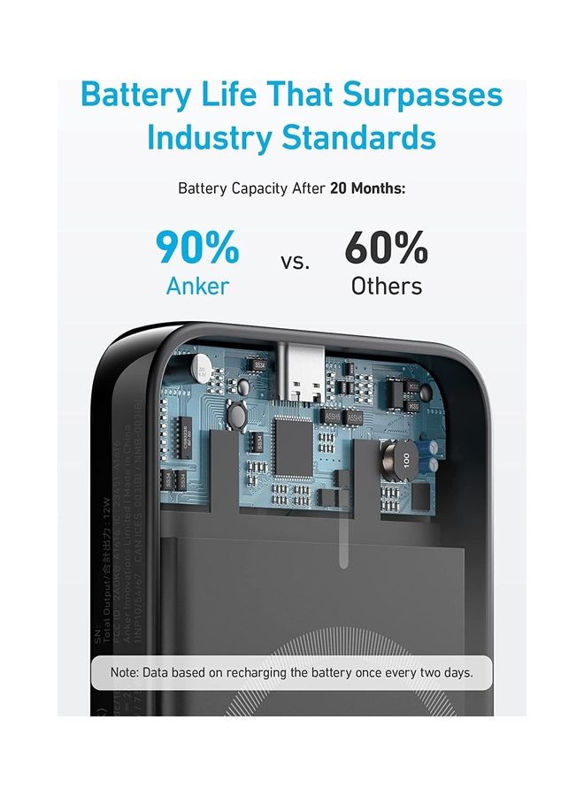 Anker 5000 mAh Power Bank, 321 Magnetic Battery (PowerCore Magnetic 5K), 5,000mAh Magnetic Wireless Portable Charger, Compatible with iPhone 16/16 Pro / 16 Plus / 16 Pro Max, iPhone 15 and 14 Series Starlit  - Image 5