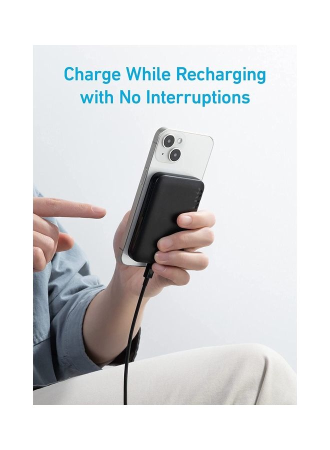 Anker - 5000 mAh Power Bank, 321 Magnetic Battery (PowerCore Magnetic 5K), 5,000mAh Magnetic Wireless Portable Charger, Compatible with iPhone 16/16 Pro / 16 Plus / 16 Pro Max, iPhone 15 and 14 Series Starlit - Image 1