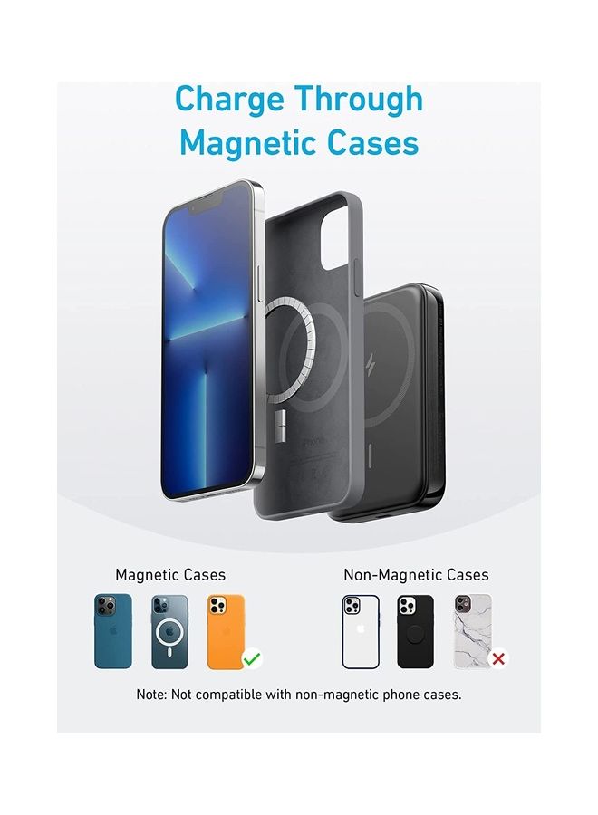 Anker - 5000 mAh Power Bank, 321 Magnetic Battery (PowerCore Magnetic 5K), 5,000mAh Magnetic Wireless Portable Charger, Compatible with iPhone 16/16 Pro / 16 Plus / 16 Pro Max, iPhone 15 and 14 Series Starlit - Image 1