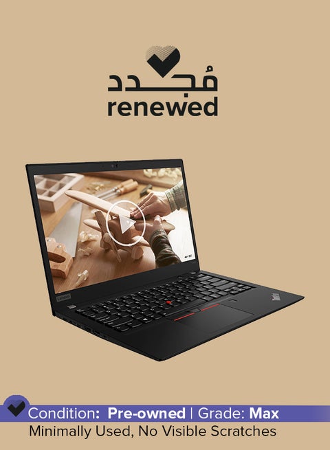 Renewed - ThinkPad T490s Laptop With 14-Inch FHD Touch Display,Core i5/8th Generation/8GB RAM/256GB SSD/Intel HD Graphics English