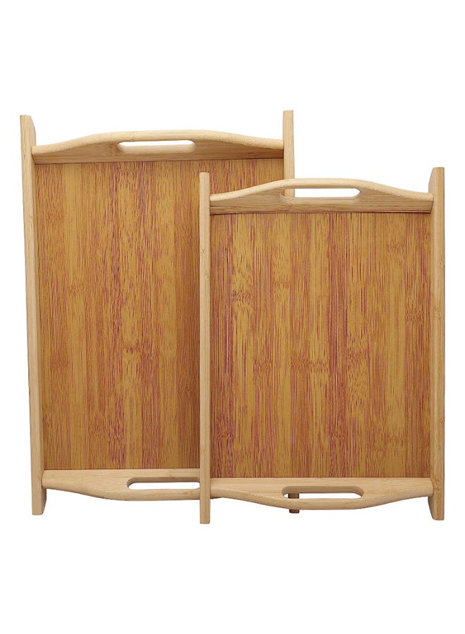 hoffmayer 2-Piece Bamboo Tray Set Brown 37x5x26cm - Image 1