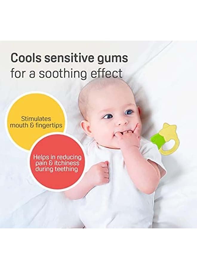 pigeon - Soft Naturally Shaped Star Designed Cooling Wide Handle Teether , Cool To Sooth 4+Months - Image 1