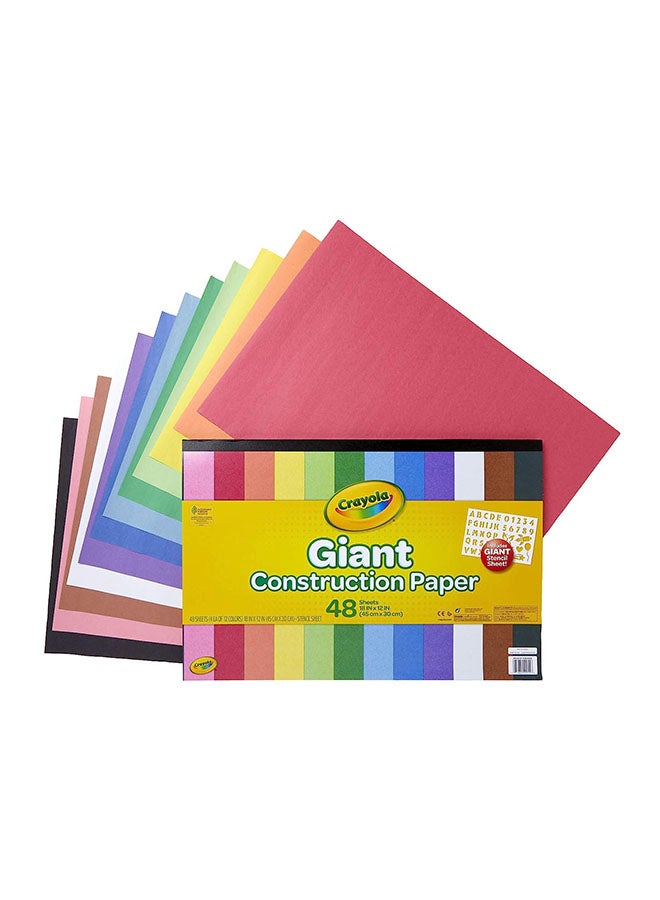 كرايولا 48 قطعة من ورق البناء العملاق مع استنسل، عدد 48 - Image 1