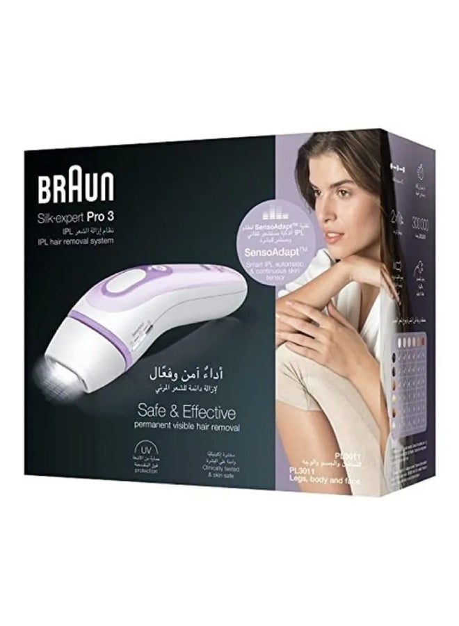 BRAUN Silk-Expert Pro 3  IPL 3011 laser Epilator For Women With Venus Shaver And Luxurious Bag White/Purple 500grams  - Image 3