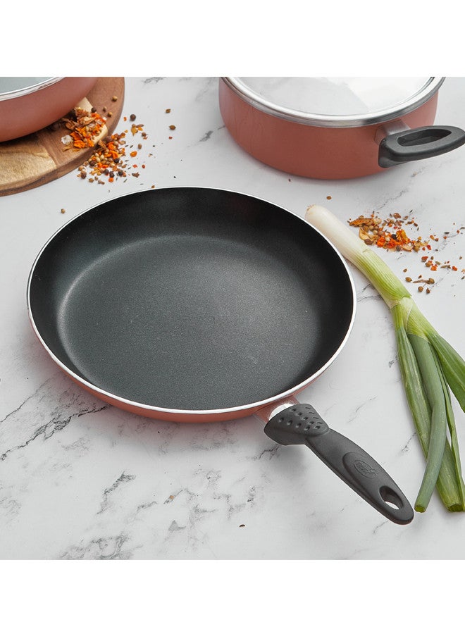 Non-Stick Aluminium Flat Fry Pan Black and Copper 28cm - v1686839005/N29151287A_6