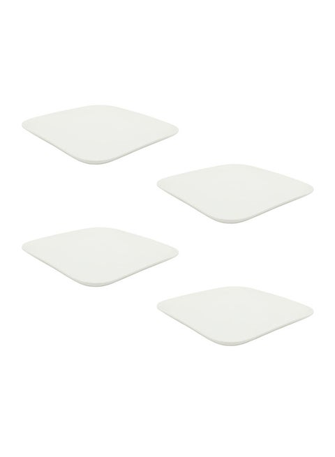 4-Piece Square Dinner Plates White 10inch