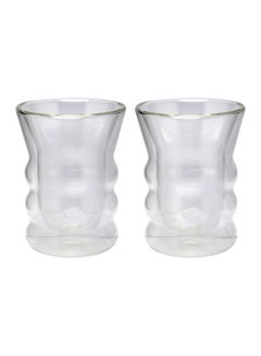 Trust 2-Piece Double Wall Glass Cup Set Clear 190ml  - Image 1