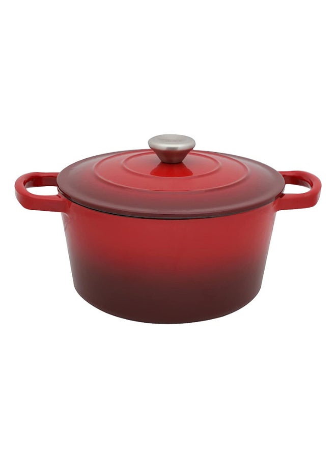 PROCILA - Cast Iron Round Casserole Red 22.2cm - Image 1