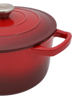 PROCILA Cast Iron Round Casserole Red 22.2cm  - Image 5