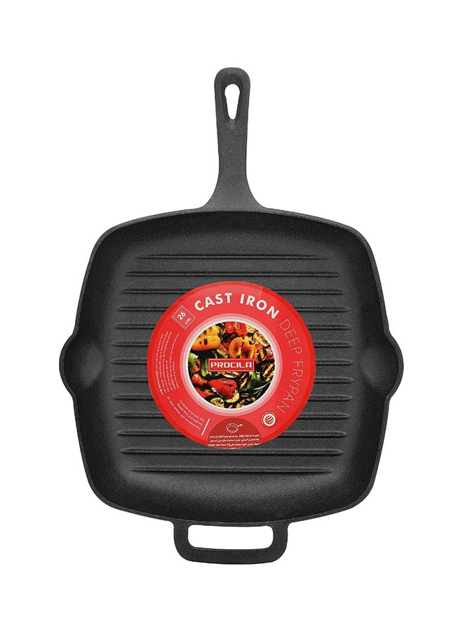 PROCILA Cast Iron Deep Frypan Black 26cm - Image 3
