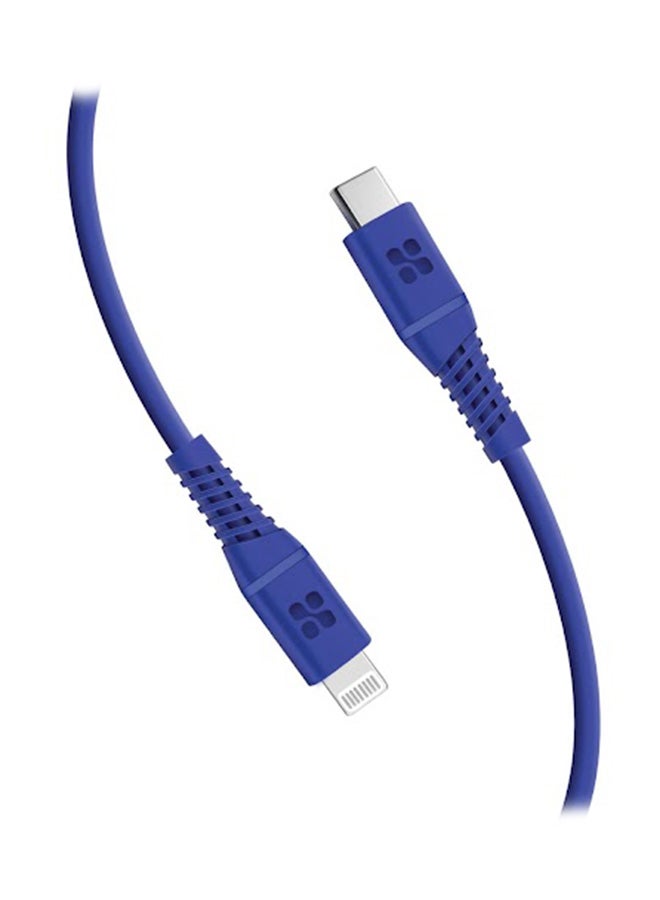 PROMATE - iPhone 15 Cable, 20W Power Delivery USB-C To Apple Lightning Connector Cable 1.2M Blue Blue - Image 1