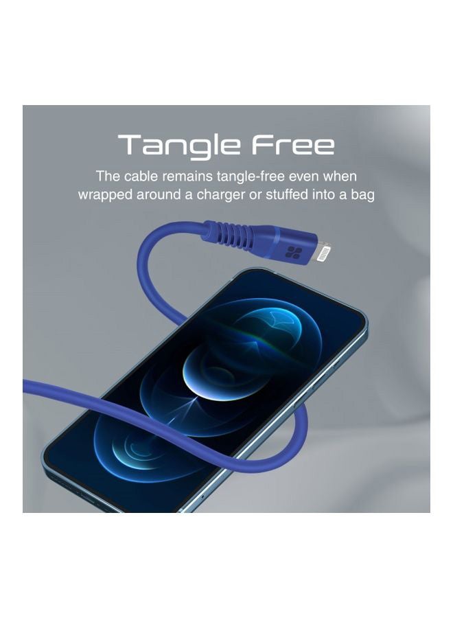 PROMATE - iPhone 15 Cable, 20W Power Delivery USB-C To Apple Lightning Connector Cable 1.2M Blue Blue - Image 1