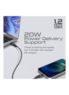 PROMATE iPhone 16 Cable, 20W Power Delivery USB-C To Apple Lightning Connector Cable 1.2M - Black  - Image 5