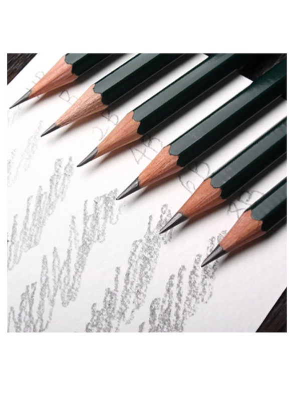 FABER-CASTELL - 6-Piece Castell 9000 Pencils Green - Image 1