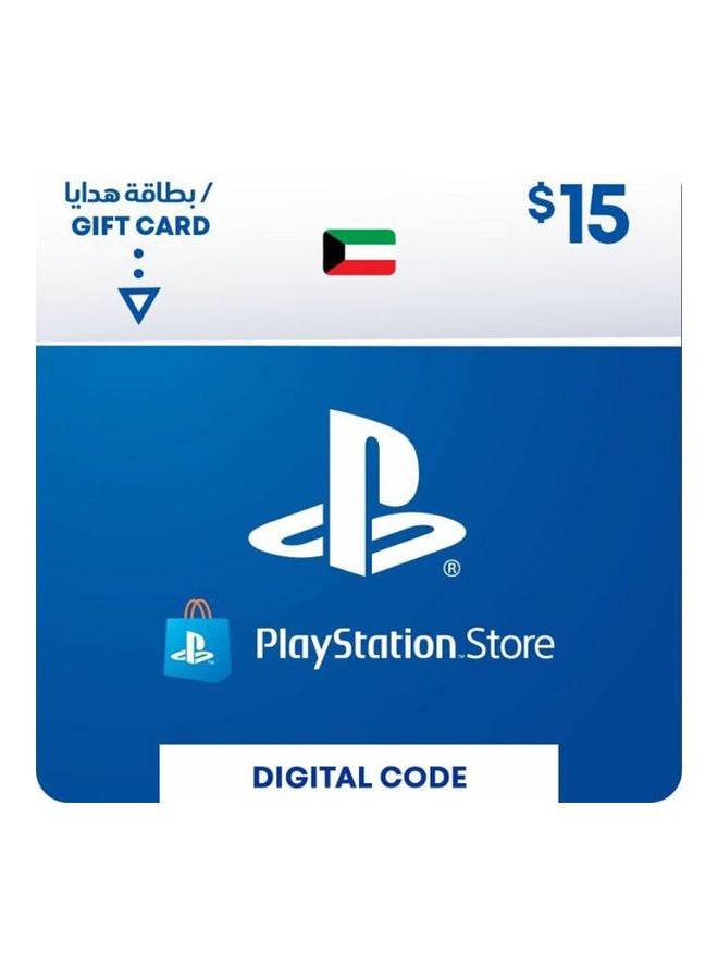 سوني Playstation Kuwait 15 USD Gift Card 
