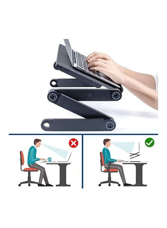 Datazone - Beautiful Design Portable Versatile Small Adjustable Laptop Table For Bed, Sofa And Luggage Black - Image 1