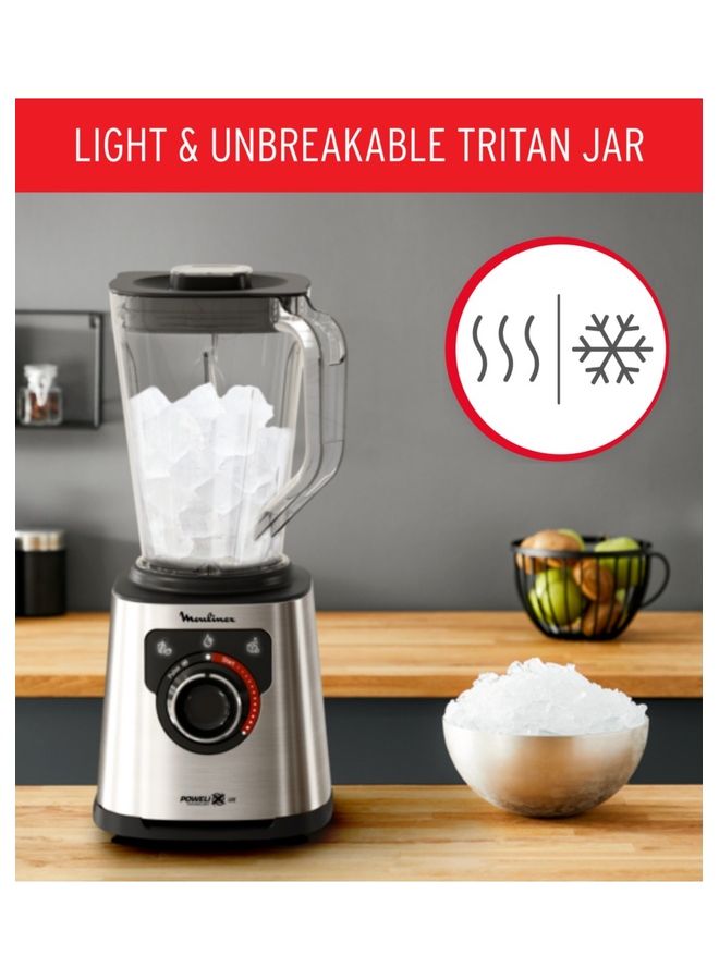 Moulinex - Blender | PerfectMix |High Speed  Blender Smoothie Maker | Mixer | Powelix Life Technology for fast Results | Light and Unbreakable Jar | Powerful Blending | InspiringApp |600 ml on the go bottle | 2 Years Warranty 2 L 1200 W LM88HD27 Silver - Image 1