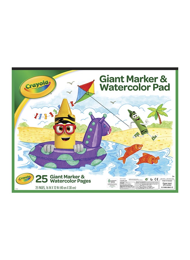 كرايولا لوح للتلوين المائي مع قلم كبير أخضر / أحمر / أصفر - Image 1