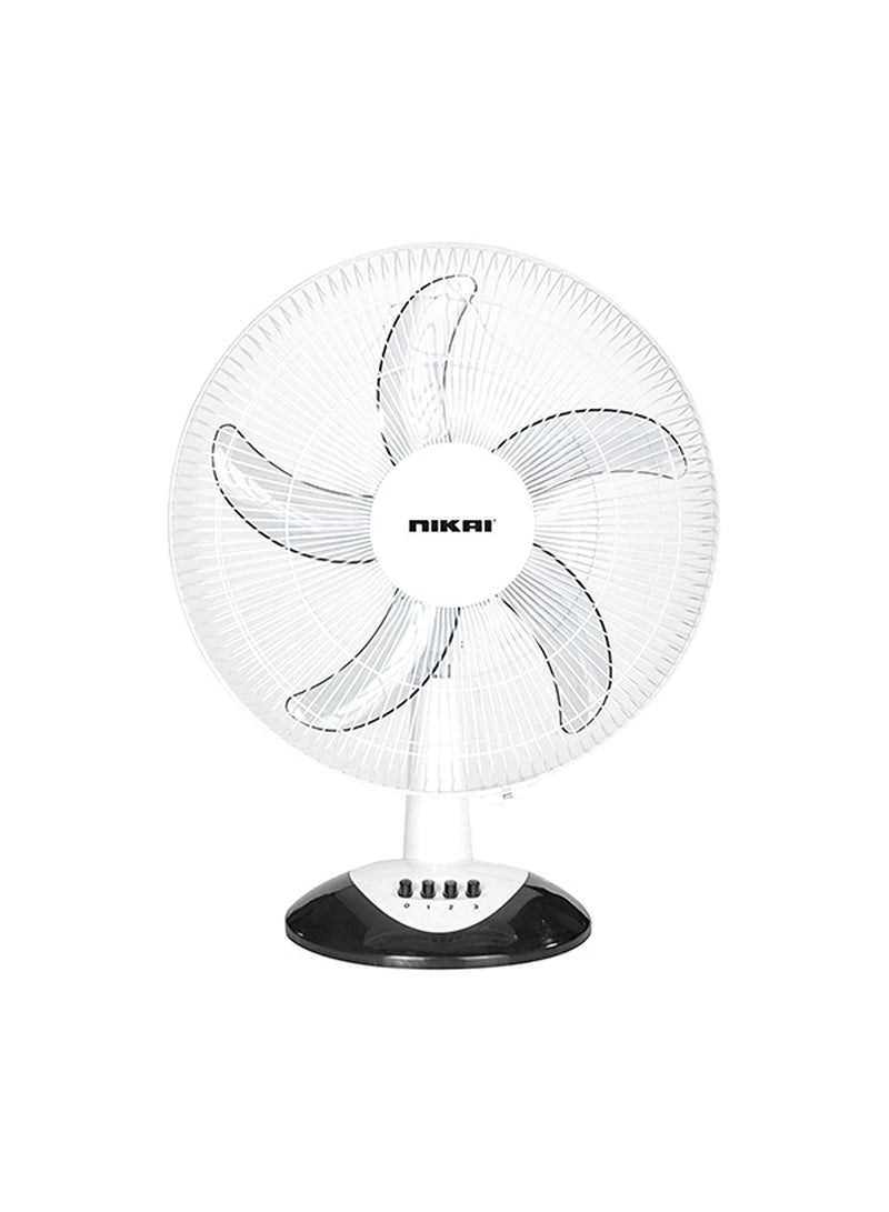 NIKAI - 16” Desk Fan With T Class Copper Motor, 5 AS Knife Blades, 90 Degree Gill oscillations, 3 Speed Control, Energy-Efficient, Ideal For Office, And Home NTF1638T1 Grey - Image 1