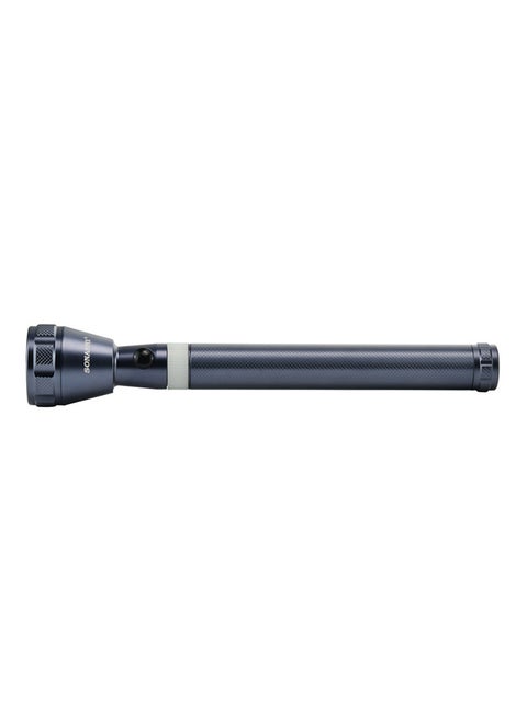 Rechargeable LED Torch with 15KM Long Range Coverage  Hyper Bright Light with 4 Hours of Continuous Working  Water Resistant Device with Unbreakable Glass SLT-382N Grey 37.5cm