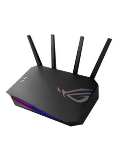 Rog Strix GS-AX5400 Dual Band Wi-Fi 6 Gaming Router, 4 LAN Ports, Port Speed 10/100/1000Mbps, Ethernet, Dedicated Gaming Port, VPN Fusion, Lifetime Free Internet Security, Instant Guard, AiMesh, Adaptive QoS, Port Forwarding, Aura RGB 90IG06L0-MU9R10 Black