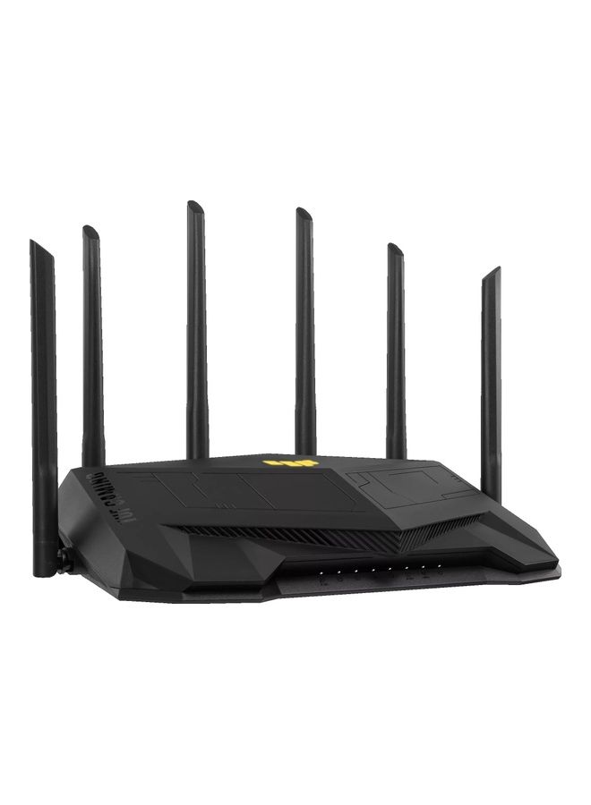 ASUS - TUF Gaming AX6000 Dual Band WiFi 6 Extendable Gaming Router, Dual 2.5G Ports, Gaming Port, Mobile Game Mode, Port Forwarding, Subscription-free Network Security, Instant Guard, AiMesh Compatible Black - Image 1