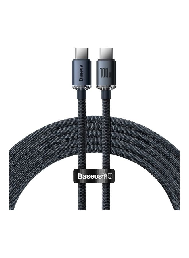 Baseus Crystal Shine Series Fast Charging Data Cable Type-C to Type-C 100W 2m Black - Image 1