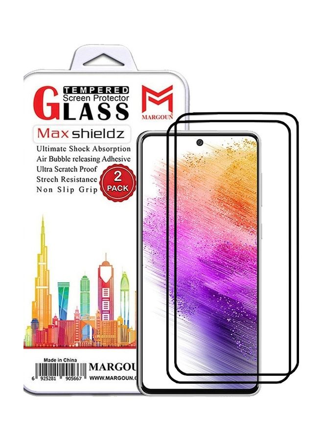 مارجون 2 Pack For Samsung Galaxy A73 5G Screen Protector Tempered Glass Full Glue Back Clear - Image 1