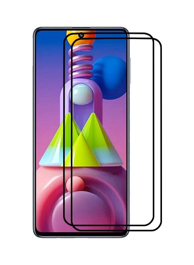 مارجون - 2 Pack For Samsung Galaxy M51 Screen Protector Tempered Glass Full Glue Back Clear - Image 1