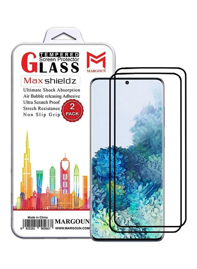 MARGOUN 2 Pack For Samsung Galaxy S20+ Screen Protector Tempered Glass Full Glue Back Clear - Image 1