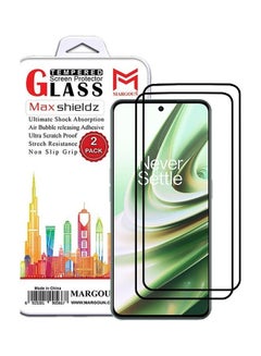 2 Pack For OnePlus 10R Screen Protector Tempered Glass Full Glue Back Clear