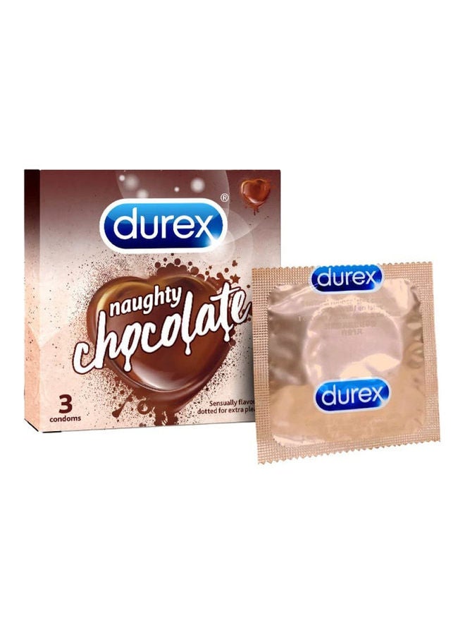 Durex Extra Thin Intense Chocolate Flavored Condom For Men 3 Count - Image 1