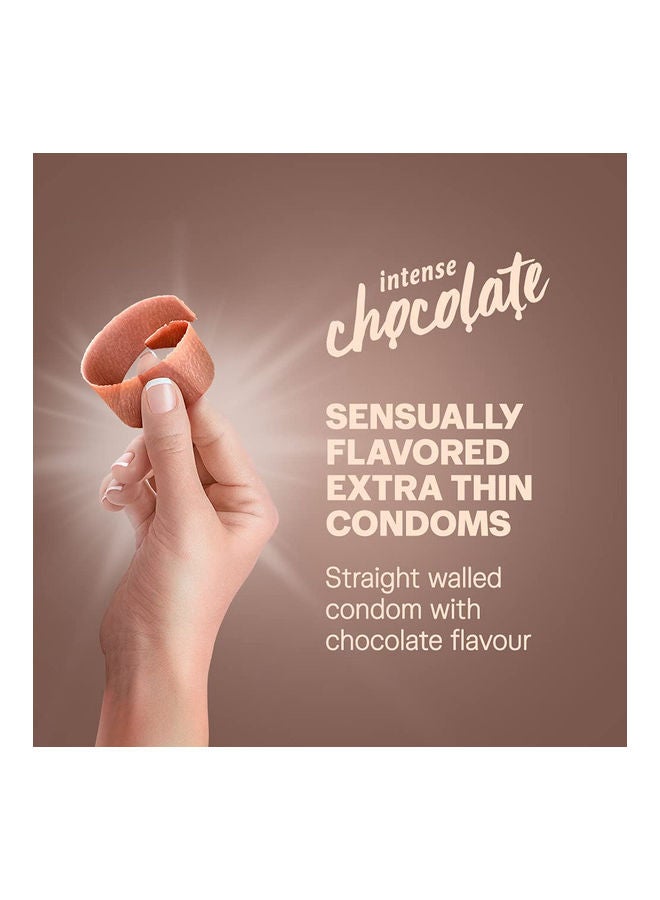 Durex Extra Thin Intense Chocolate Flavored Condom For Men 3 Count - Image 2
