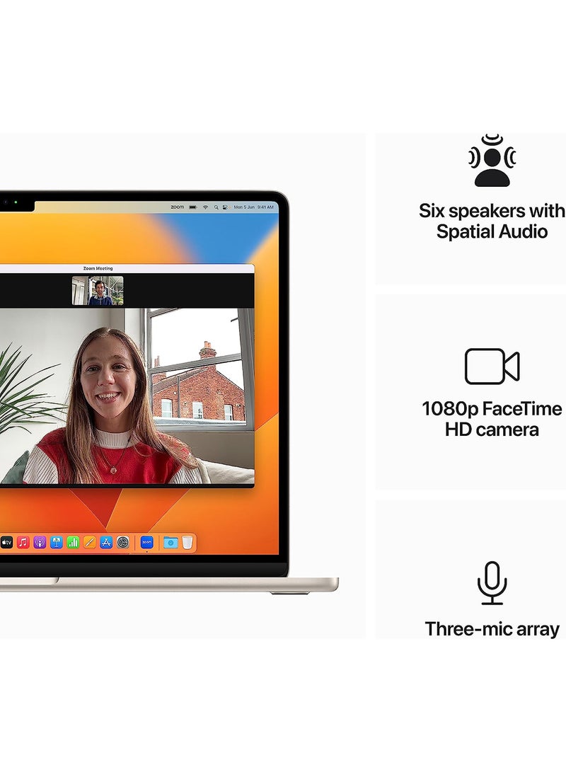 Apple - MacBook Air MQKV3 15-Inch Display,Apple M2 Chip with 8-Core CPU And 10-Core GPU, 512GB SSD,  English-Arabic Keyboard Starlight - Image 1